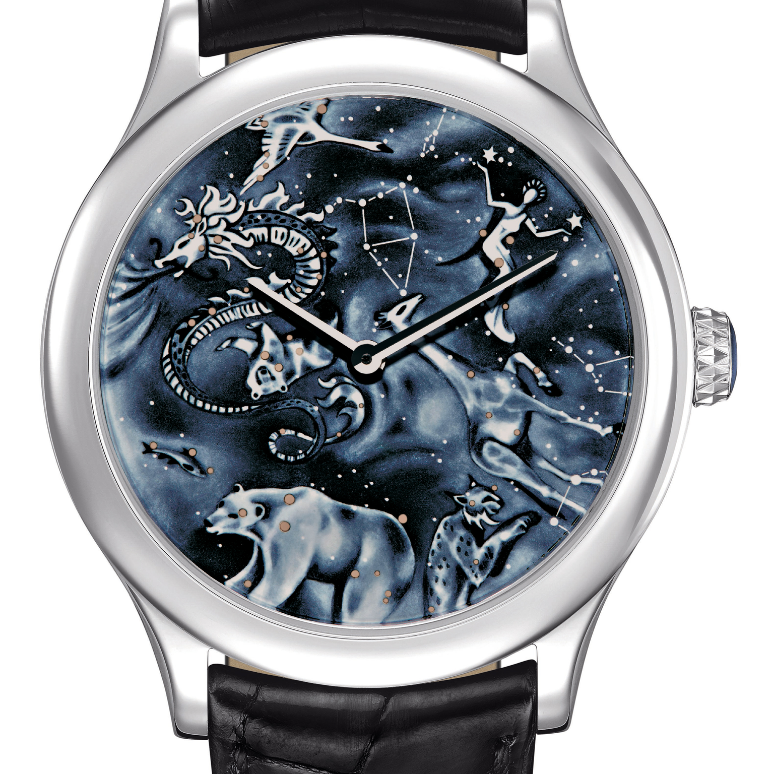 Midnight Nuit Boréale dial - grisaille enamel © Van Cleef & Arpels