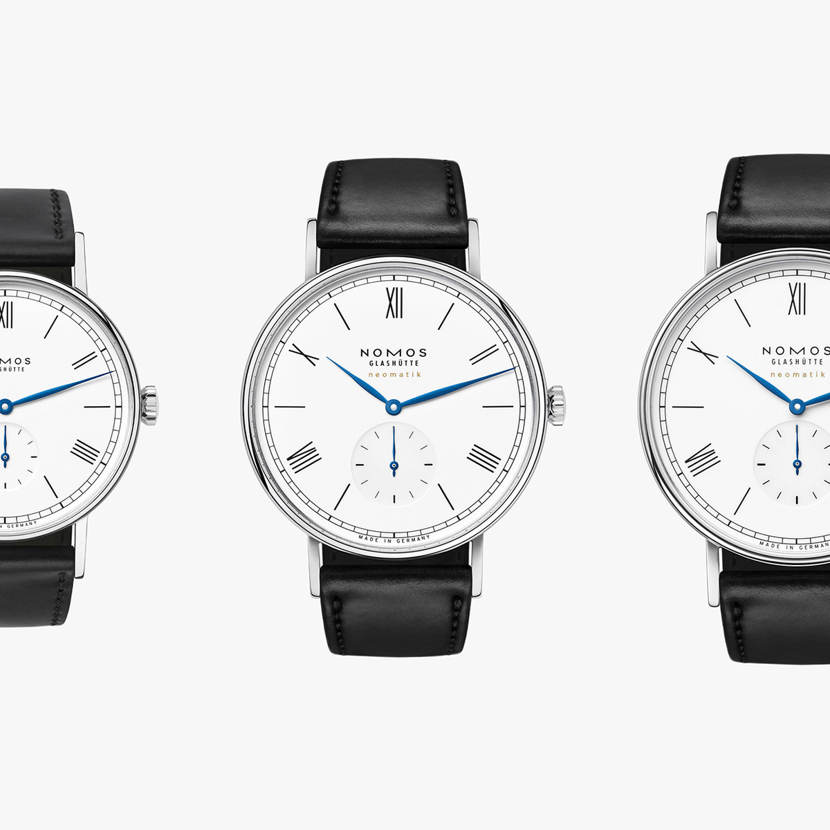 The three Nomos Ludwig 175 Years commemorative watches