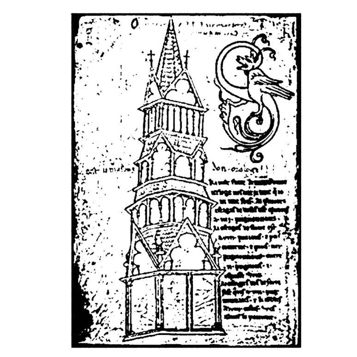 1300 - sketch of a mechanical clock 