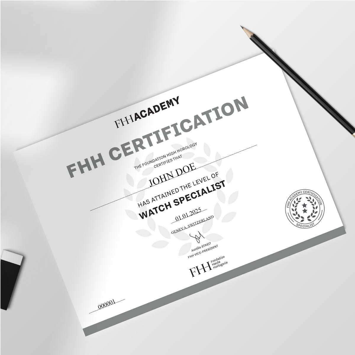 FHH Certification_Diploma mockup_Watch Specialist_2