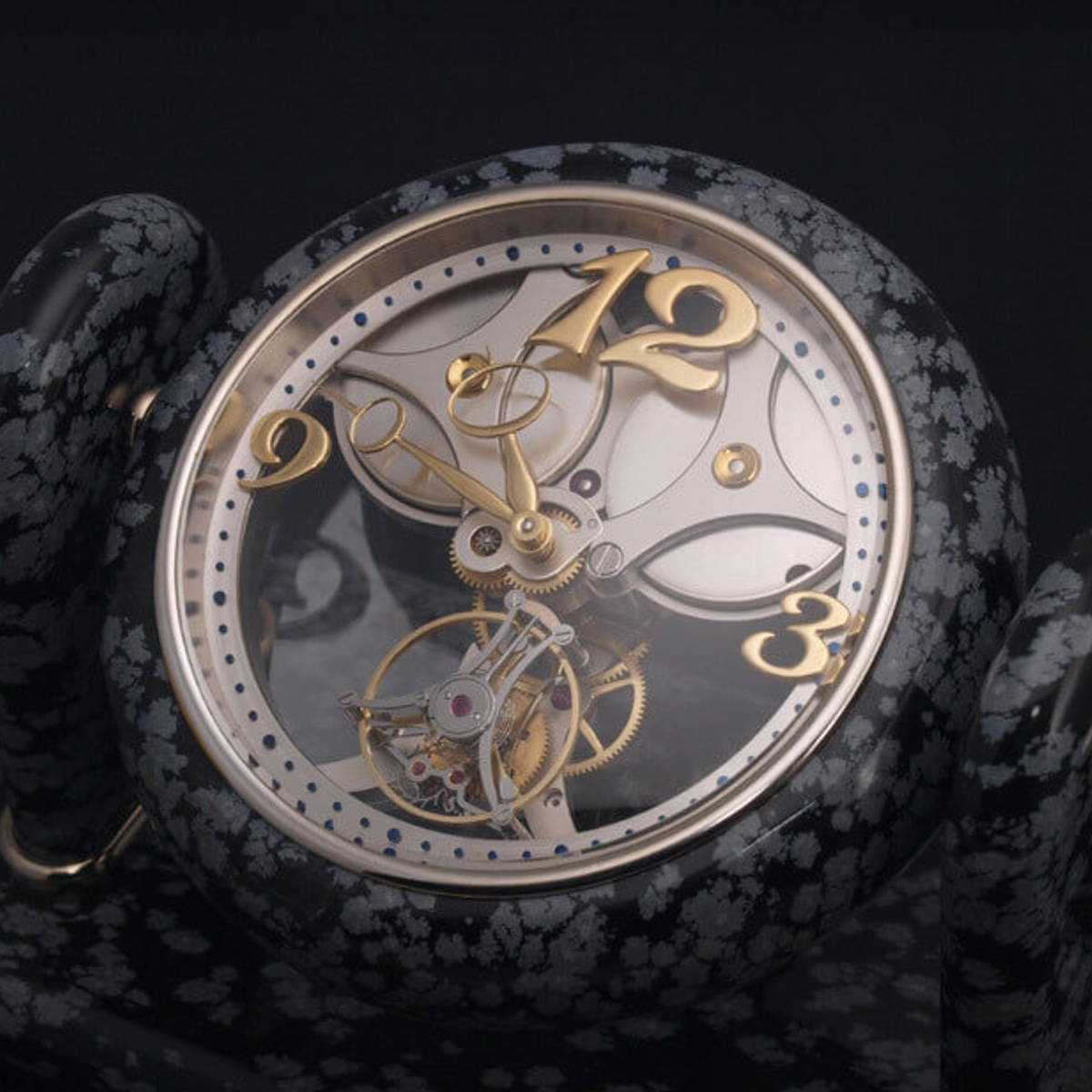 Paul Gerber Ref 252 Skeleton Pendulet movement with 1 minute flying Tourbillon © Paul Gerber