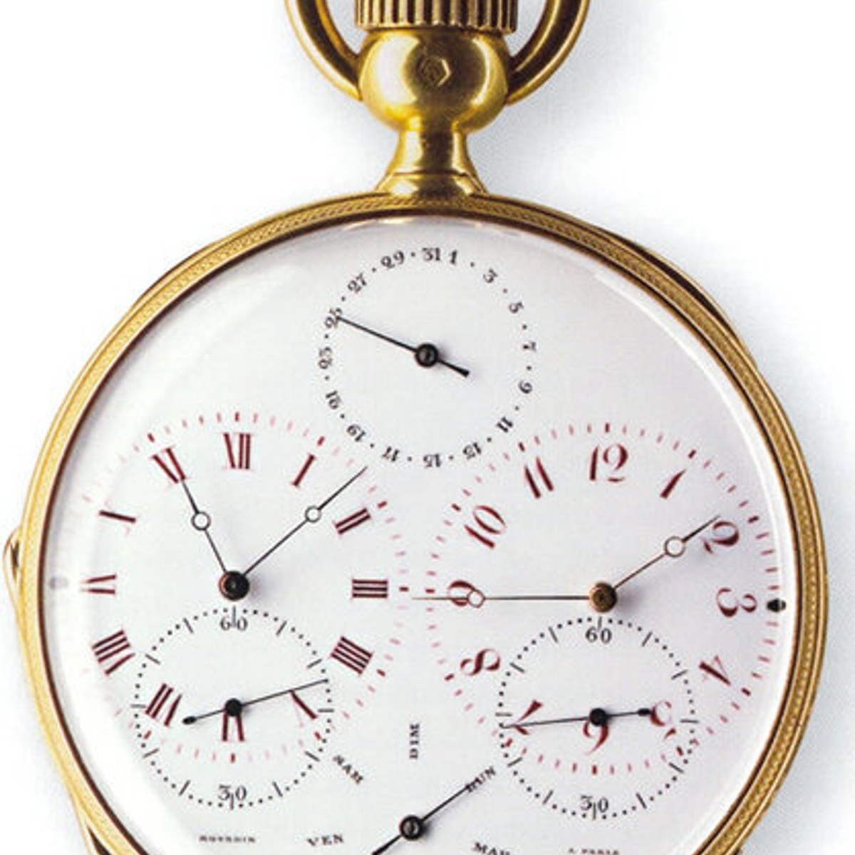 Montre de poche à 2 mouvements indiquant 2 heures locales