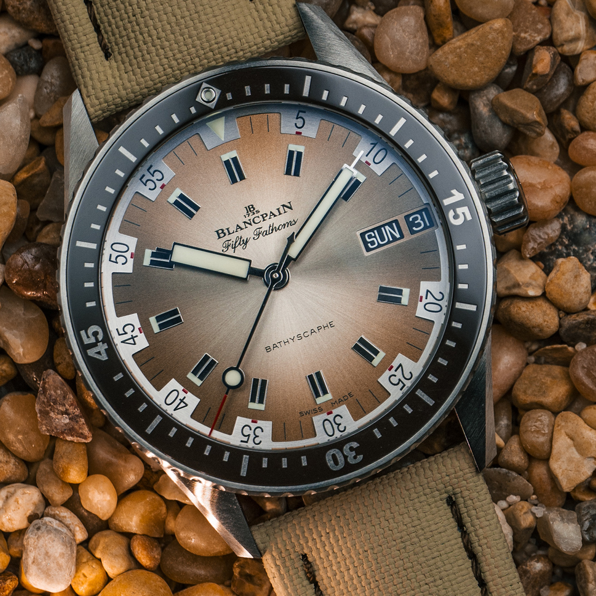 Fifty Fathoms Bathyscaphe Day Date Desert Edition © Blancpain