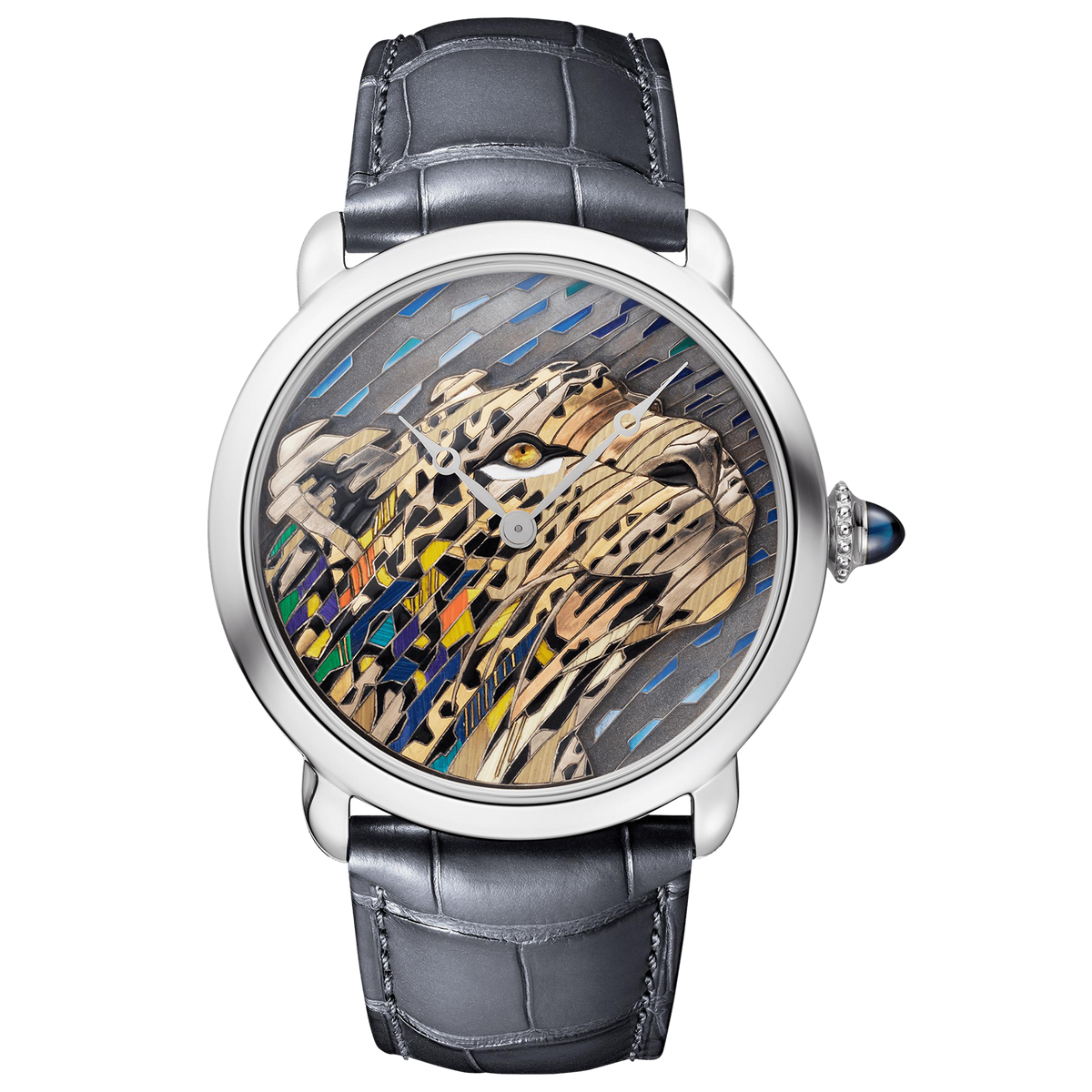 Montre Ronde Louis Cartier Marqueterie de Paille et d’Or