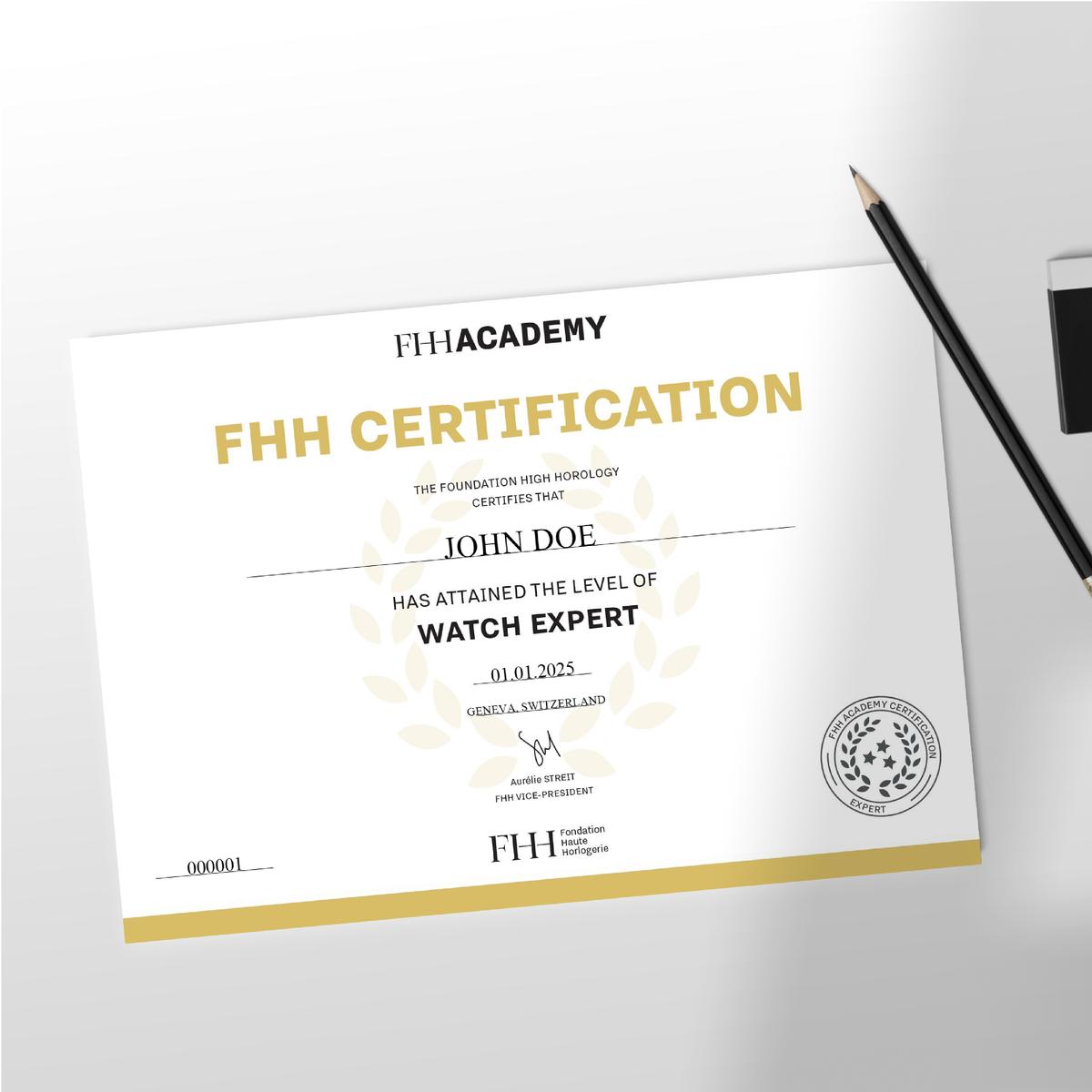 FHH Certification_Diploma mockup_Watch Expert_2