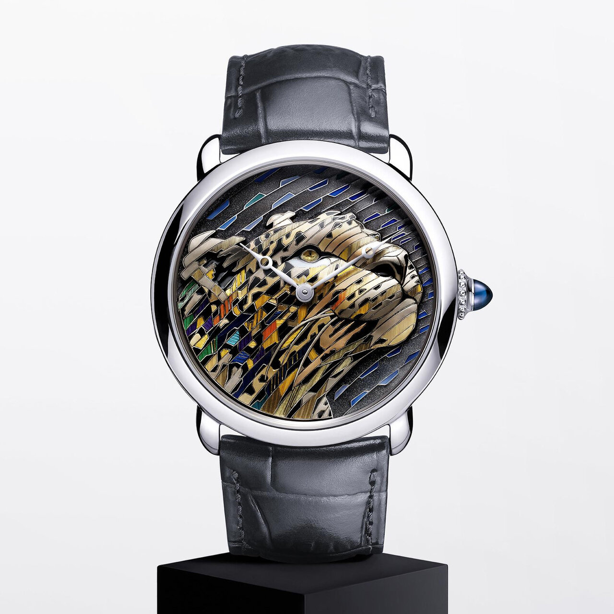 Montre Ronde Louis Cartier Marqueterie de Paille et d’Or