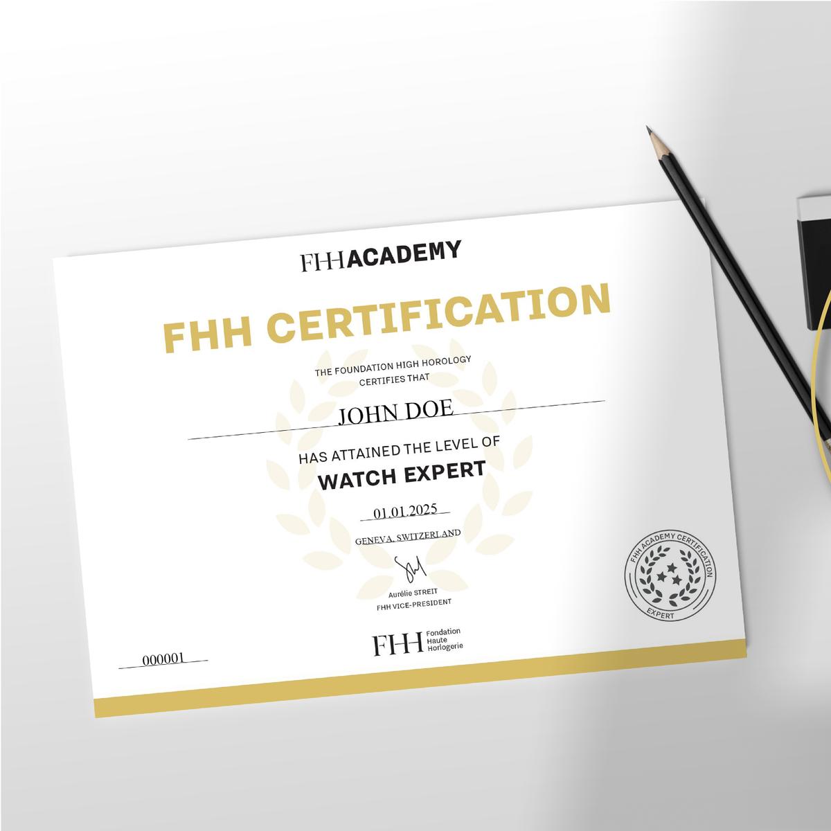 FHH Certification_Diploma mockup_Watch Expert_2