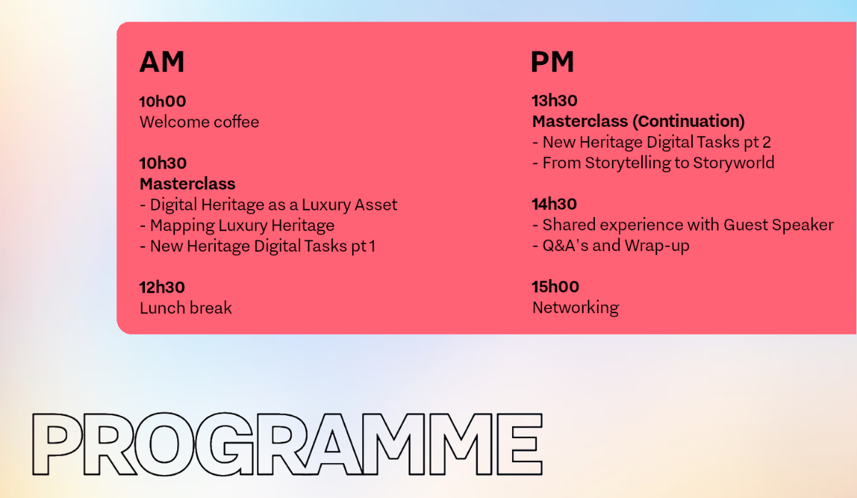 Masterclass Luxury Heritage Programme
