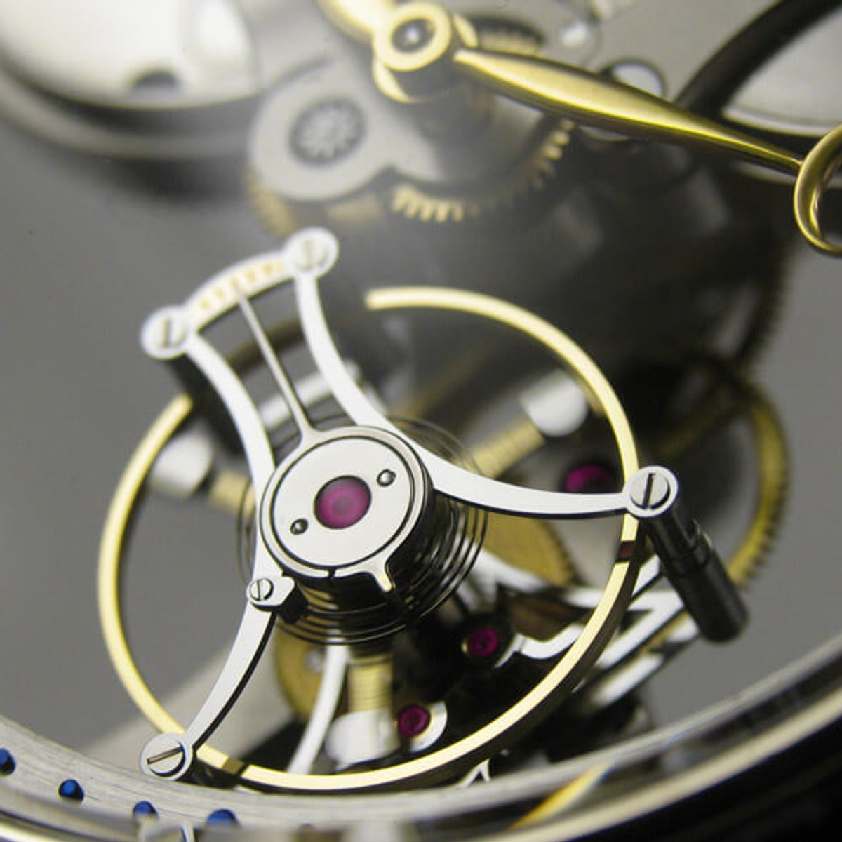 Paul Gerber Ref 252-253  Skeleton Pendulet movement with 1 minute flying Tourbillon © Paul Gerber