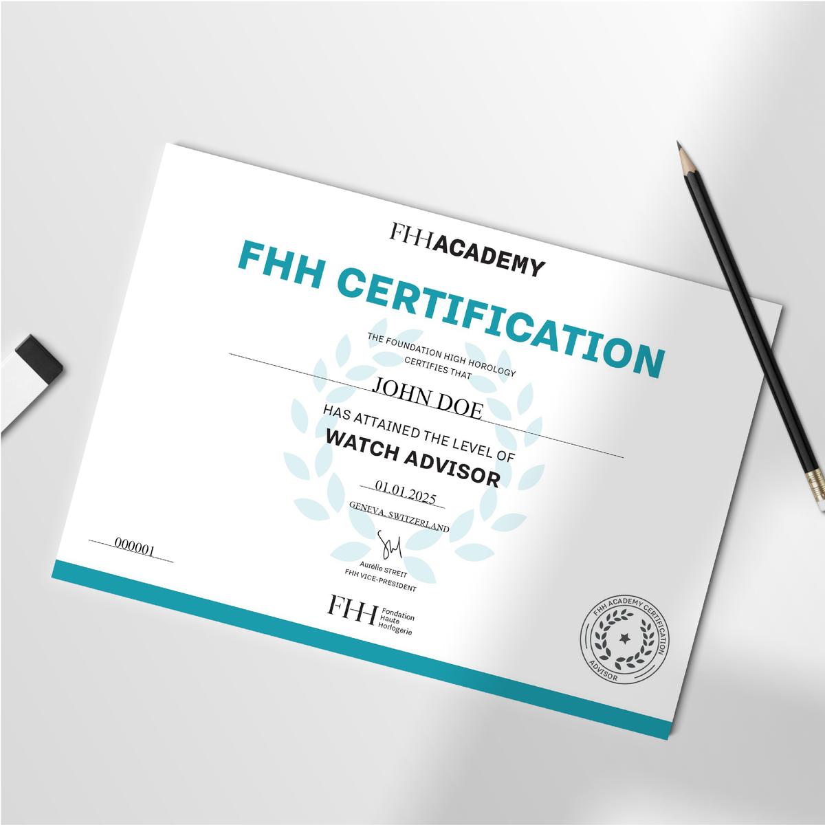 FHH Certification_Diploma mockup_Watch Advisor_2