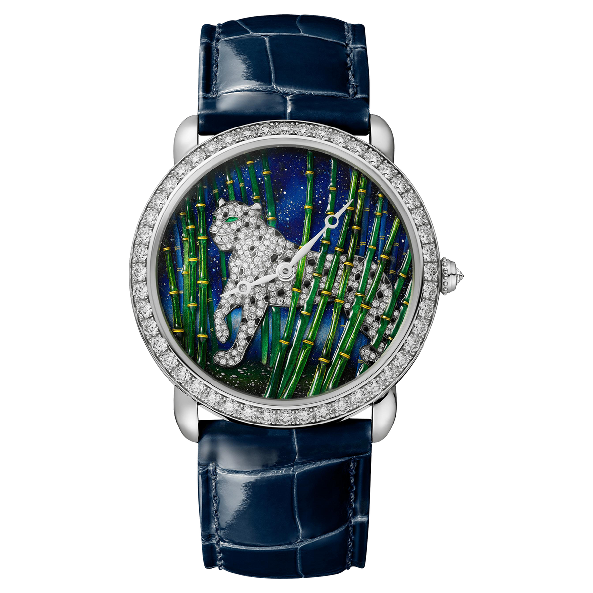 Ronde Louis Cartier Enamel Filigree Watch