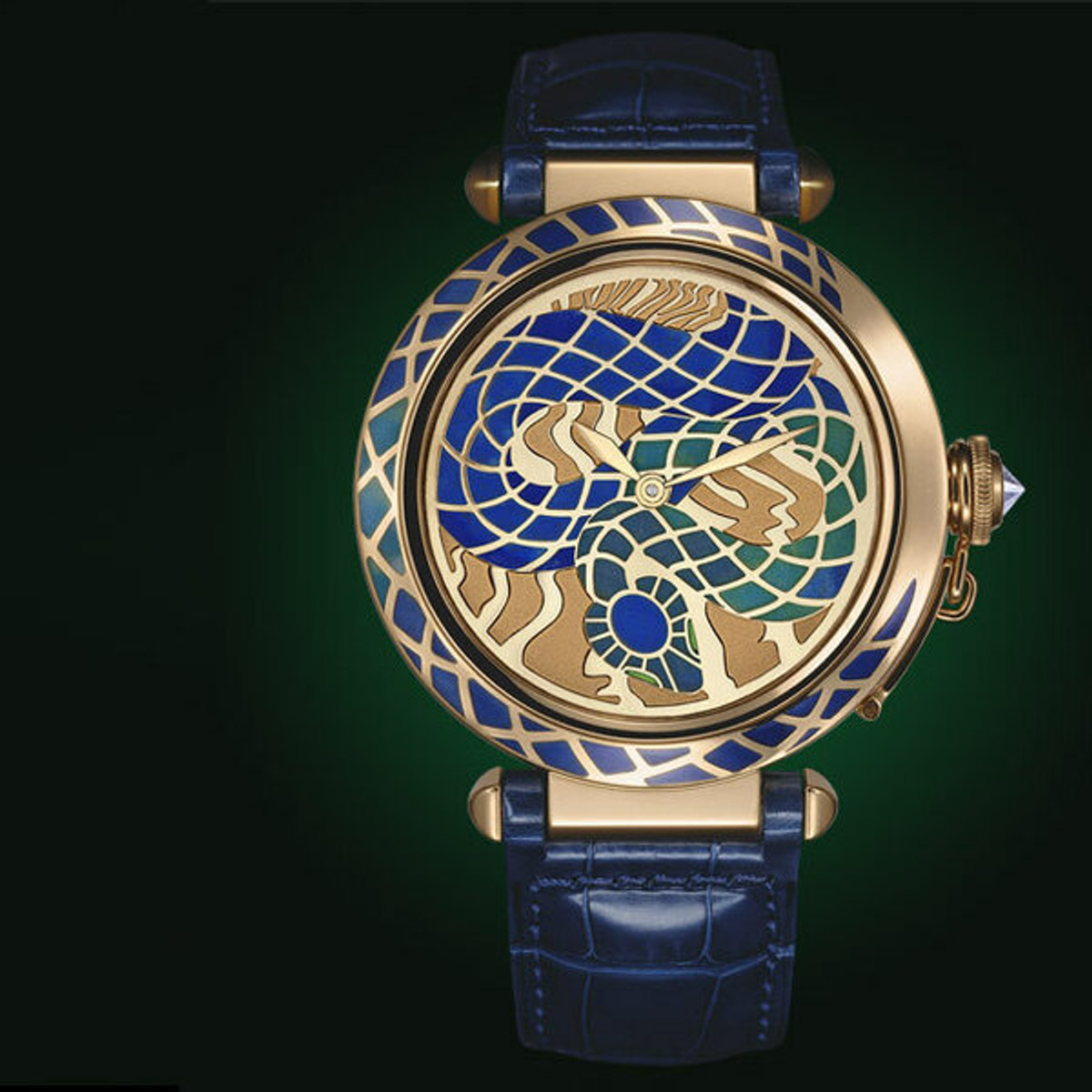 Pasha de Cartier enamel champlevé snake motif