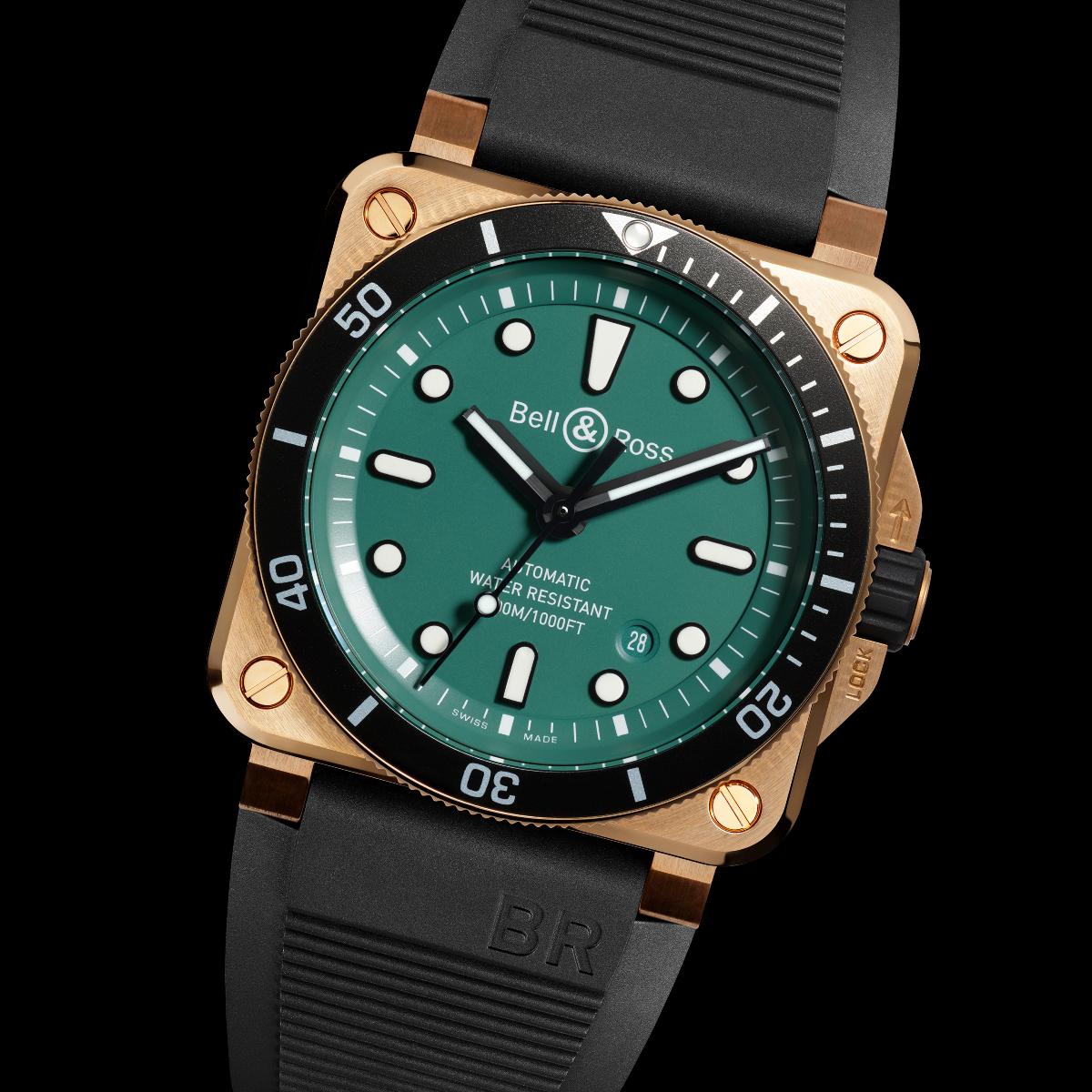 Novelties 2024_Bell & Ross BR 03-92 Diver Black & Green Bronze front
