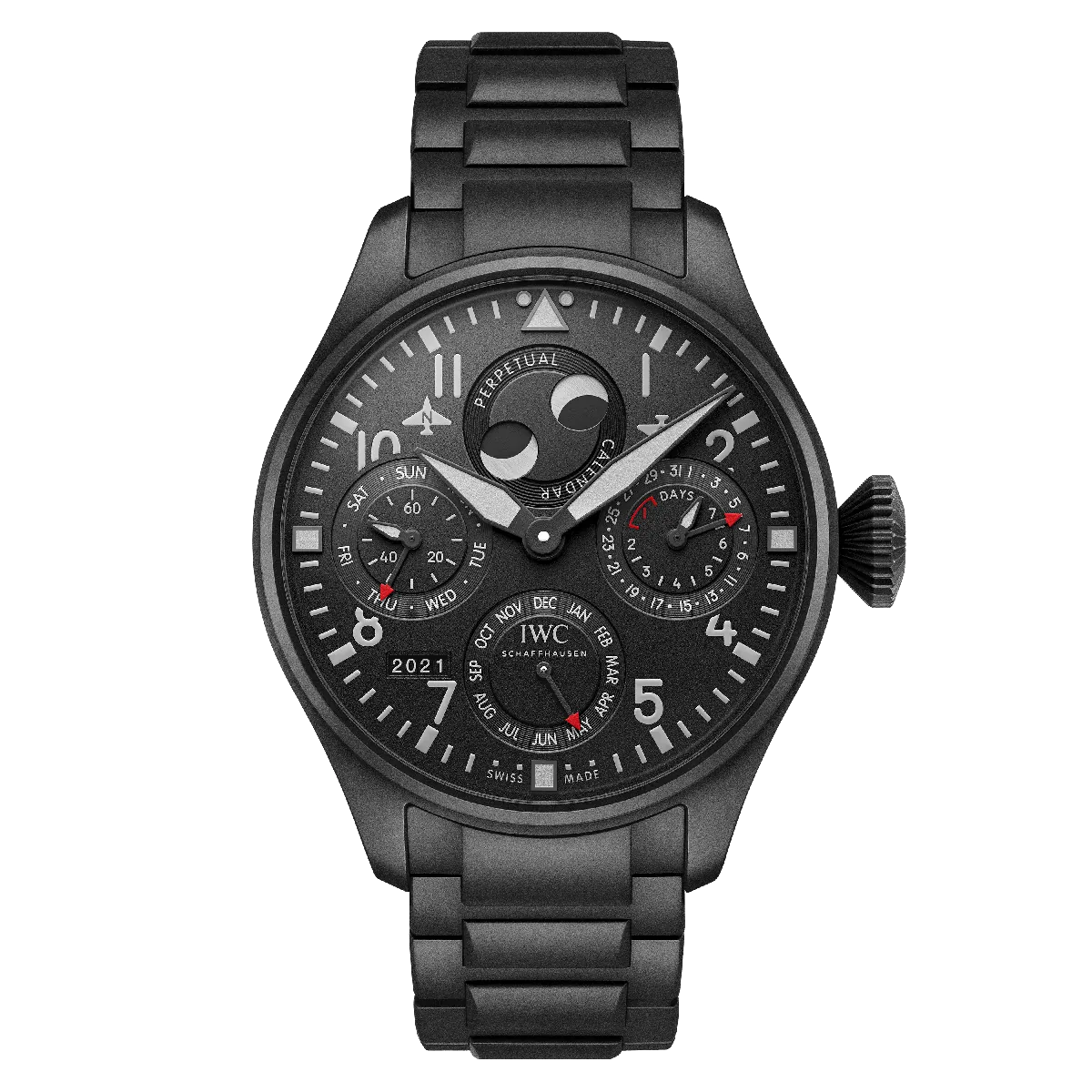 Grande Montre d'Aviateur Calendrier perpétuel TOP GUN Ceratanium