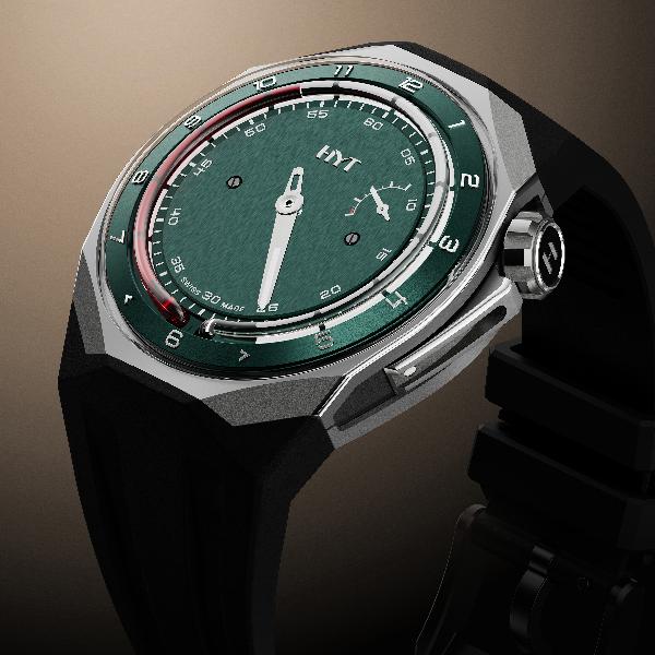 Novelties 2024_HYT T1 Titanium Green Millésime Edition side