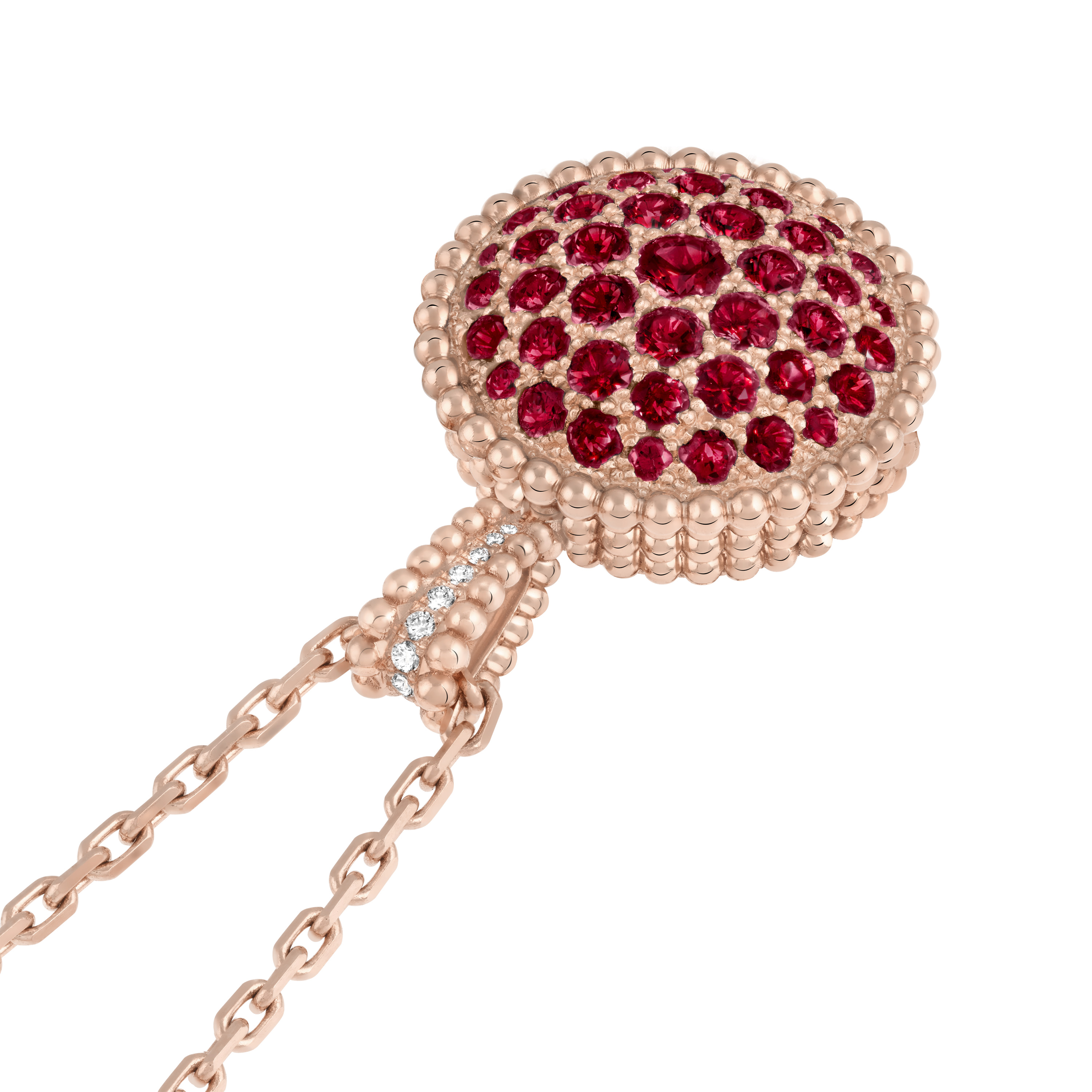 Perlée secret pendant watch, rubies